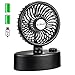 E-More Battery Operated Desk Fan, Mini USB Personal Table Fan, Stepless Speed Regulation, Super Quiet, Powered by USB or Rechargeable Battery, Small Fan Cooling for Office Desk Bedroom Outdoor(Black)