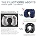 Andake Foldable Neck Pillow, Quick Inflating Deflating Comfortable Portable with Detachable Pillowcase (Gray/Blue, Mouth Blowing/Push-Button Blowing) (Mouth Blowing Blue)