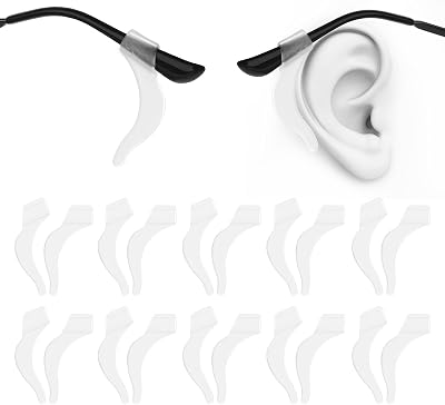 WLLHYF Silicone Glasses Ear Cushions 10 Pairs Anti Slip Clear White