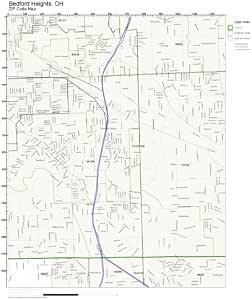 Amazon.com: ZIP Code Wall Map of Bedford Heights, OH ZIP Code Map
