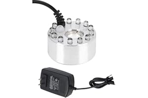 SURPRIZON Mini Mist Maker, Indoor Tabletop Fountain Mister Foggers, Small Pond Fog Machine Atomizer Air Humidifier Perfect for Water Feature, Halloween, Christmas and Other Holidays (Silver)