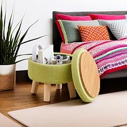Wimarsbon Storage Ottoman, Modern Round Footrest