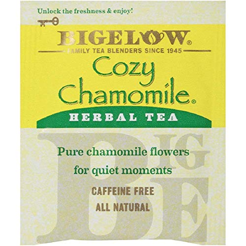 Bigelow Cozy Chamomile Herbal Tea, 100 Count Box Caffeine Free Herbal