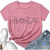 Dinosaur T-Shirt for Women Cute Dinosaur Pattern Funny Animal Print Short-Sleeve Shirt Vacation Top