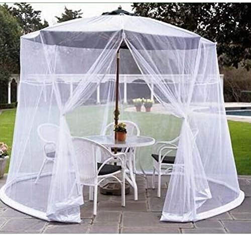 YUSPORTS 13" Patio Umbrellas, Insect Net Mesh Garden Umbrella Table Screen for Patio Table Umbrella, Helps Protect from Mosquitoes,White