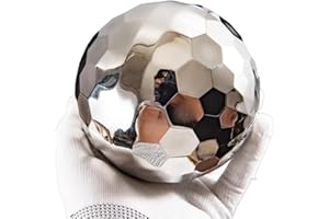 DIZAHAB 304 Stainless Steel Gazing Ball Sculptures Diamond Ball Decoration Mirror Hollow Decor Ball Reflective Garden Sphere Hollow Metal Ball Ornament Statues Gazing Globe for Home Garden (10 inch)