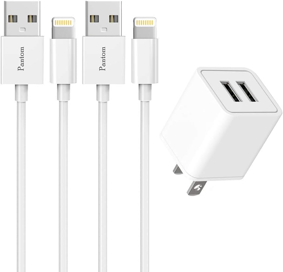 Pantom Short Cables, 7-inch USB Cable Charger Compatible with iPhone 15 Max Pro/14/13/12/11/X/8/7/6/5/iPad iPod Airpods