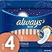 Maxi Always Maxi Size 4 Overnight Pads Without Wings, Unscented, 28 Count (Pack of 2)