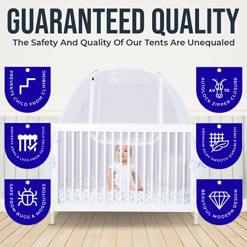 Crib Tent by Pro Baby Safety Premium See Through Mesh Mosquito Crib Net Topper to Keep Baby