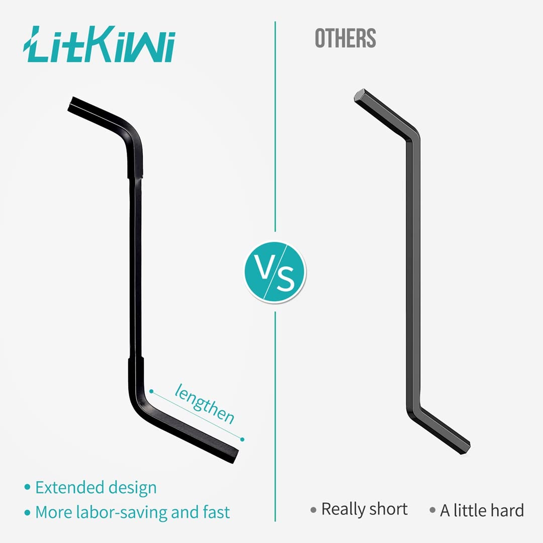 LitKiwi 2PCS Garbage Disposal Wrench,Lengthened Design Jam-Buster Wrench,Garbage Disposal Allen Wrench Tool Compatible with InSinkErator Garbage Disposal to Disposal Clogging Kitchen Sink,Black