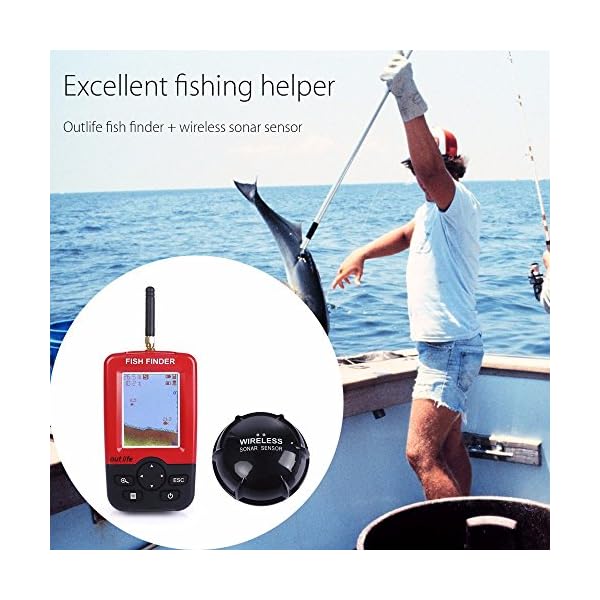 Fish-FinderiGarden-Portable-Fish-Finder-Rechargeable-Wireless-Sonar-Sensor-Fishfinder-Depth-Locator-with-Fish-SizeWater-TemperatureDot-Matrix-45m-Range
