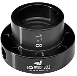 Easy Wood Tools 2" Diameter x 1" x 8 TPI Precision CNC Machined Anodized Aluminum Faceplate with Set Screws, 8 Large Mounting Screw Holes, Spanner Hole F420