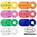 SOTOGO 42 Pieces Colorful Clothing Size Dividers Round Hangers Closet Dividers, 7 Color Blank and Size XXS to XXL with Marker Pen