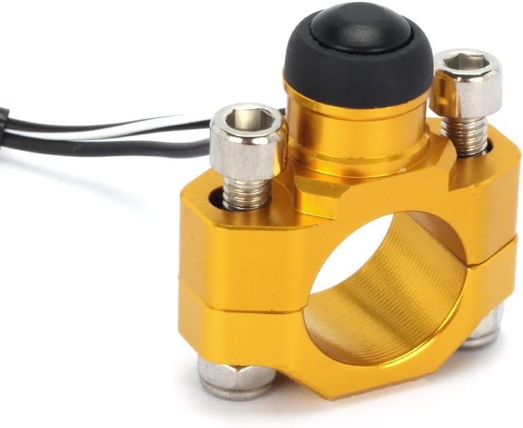 JFG RACING CNC Universal Motorcycle Engine Stop Start Kill Switch Button With Mounting Backplate For Suzuki RMZ250 RMZ450 DRZ400 - Gold