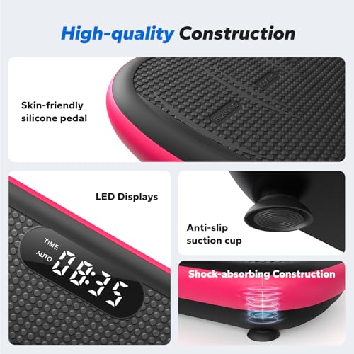 MERACH Vibration Plate Exercise Machine, vibrating plate machine 200KG Capacity, Bluetooth and Silicone Pedal, Stimulate Deep Fat, Vibration Plate for Lymphatic Drainage