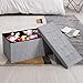 ASLIFE Multifunctional and Folding Storage Ottoman Top Linen Fabric Footrest Coffee Table, Toy Box Chest for Bedroom and Living Room...(LIGHT GREY,30 x 15 x15)