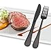 Matte Black Silverware Set - HEAVY DUTY 45 Pieces Stainless Steel Flatware Utensils Cutlery Tableware Steak Knife Fork and Spoon Serve for 8