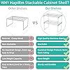 HapiRm-Cupboard-Organiser-Kitchen-Shelf-Organiser-Insert-Dish-and-Spice-Rack-Cupboard-Shelf-Stackable-for-Food-Kitchen-Accessories-and-Utensils-Made-of-Stainless-Steel-2-Pack HapiRm Kitchen Cupboard Organiser Shelf Organiser Kitchen Storage, Stackable Plate Organiser for Kitchen Cupboard…