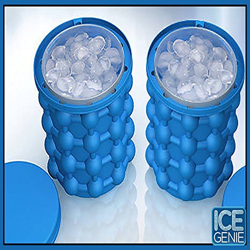 Bomach Ice Cube Maker Genie,Revolutionary Space Saving Ice Ball Maker Bucket Party Drink Tub Silicone Trays Mold Kitchen Tools for Chilling Burbon Whiskey,Cocktail,Beverages and More