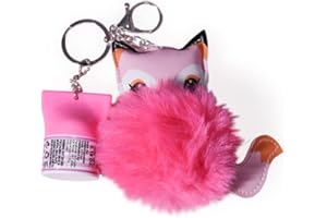M&U MAKE YOU UP MU Kids Fruity Flavored Lip Balm with Keychain, Portable lipstick with Plush keychain Doll - Fox