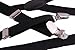 JINIU Christmas Elastic Clips Suspenders for Men Girl Women Boy1 Inch Wide Solid Black