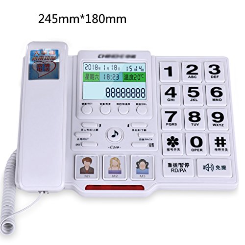 HQCC Elderly Fixed Telephone Large Button Telephone Household Corded Telephone Storage of Telephone (Color : B)