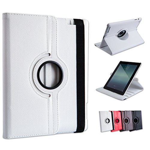 Ace of Slates 360 Degree Rotating Stand Case for iPad 4 Retina Display, iPad 3 and iPad 2 - White