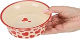 Petface Red Hearts Flared Ceramic Bowl Cats Food or Water 15.4 cm view 2