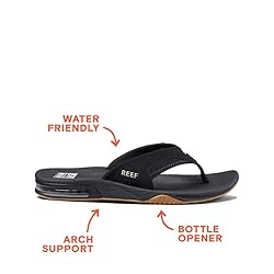 Reef Men's Sandals, Fanning, Black/Silver, 6