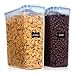 Vtopmart Cereal Storage Container Set, Extra Large BPA Free Plastic Airtight Food Storage Containers 213 oz for Cereal, Snacks and Sugar, 2 Piece Set Cereal Dispensers with 24 Labels