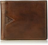 Guess Men's Leather Billfold Wallet With Zippered Cash Pocket