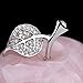 2.5 Inches Cut Rose Quartz Crystal Apple Figurine Statue with Alloy Leaf Healing Stone for Home Decoration of Banshren