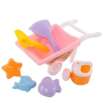 VIPECO Beach Toy Trolley 7pcs of Net Bag Child Summer Beach Play Sand Water Tools Reliable Quality Material: Plastic