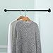 MyGift 33 Inch Matte Black Metal Corner Hanging Garment Rack, Heavy Duty Clothing Bar