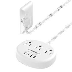 Flat Extension Cord with Outlet Cover & Cable