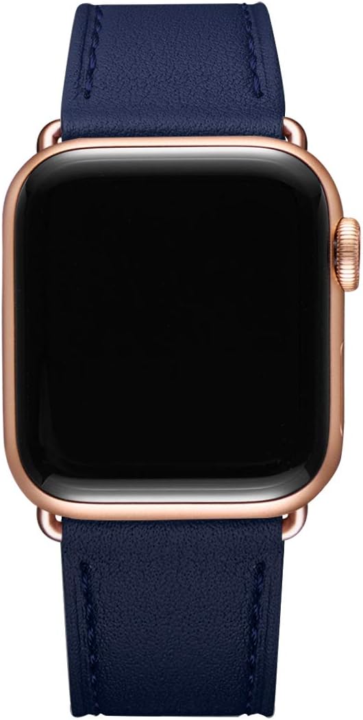 QAZNZ Leather Straps for Apple Watch Strap 44mm 45mm 42mm(Series 1 2 3) 46mm 49mm,Women Men Replacement Strap for Apple Watch Series 11 10 9 8 7 6 5 4 & iWatch SE 1/2/3,Ultra 3/2/1 - Image 4