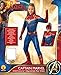 Captain Marvel Hero Costume Suit, Large Blue/Red
