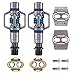 Crankbrothers Eggbeater 3 Bicycle Pedals (Electric Blue Spring) with Premium Cleats and Bike Shoe Shields Setthumb 3