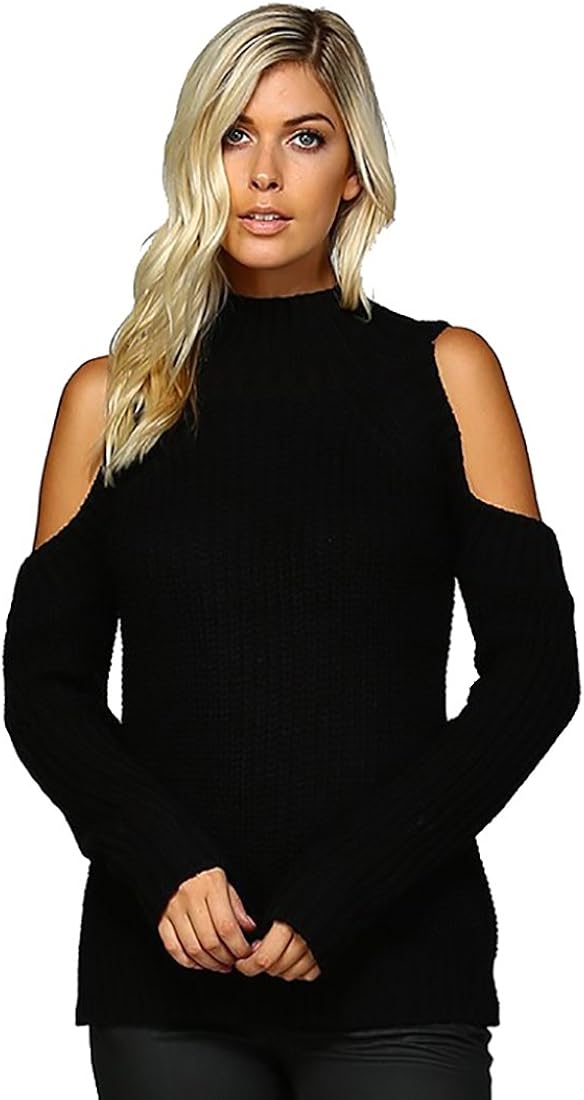 cold shoulder turtleneck sweater