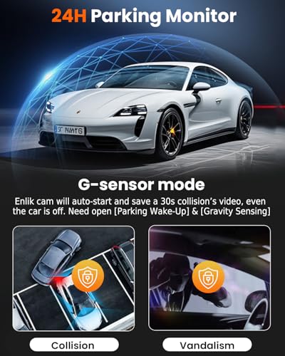 360° Dash Cam Front and Rear,4 Channel 2K Dash Cams for Cars,2K+1080P*3 Car Camera, Built-in Wi-Fi & APP, G-Sensor, 8 IR Lamps Night Vision, 64GB SD Card