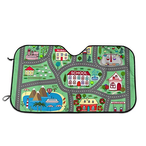 Excellent Street Play mat for Kids Exercise Leisure Auto Windwhield & Facet Solar Shades for Automotive Auto (Sedan Truck SUV Van) – Accordion Type