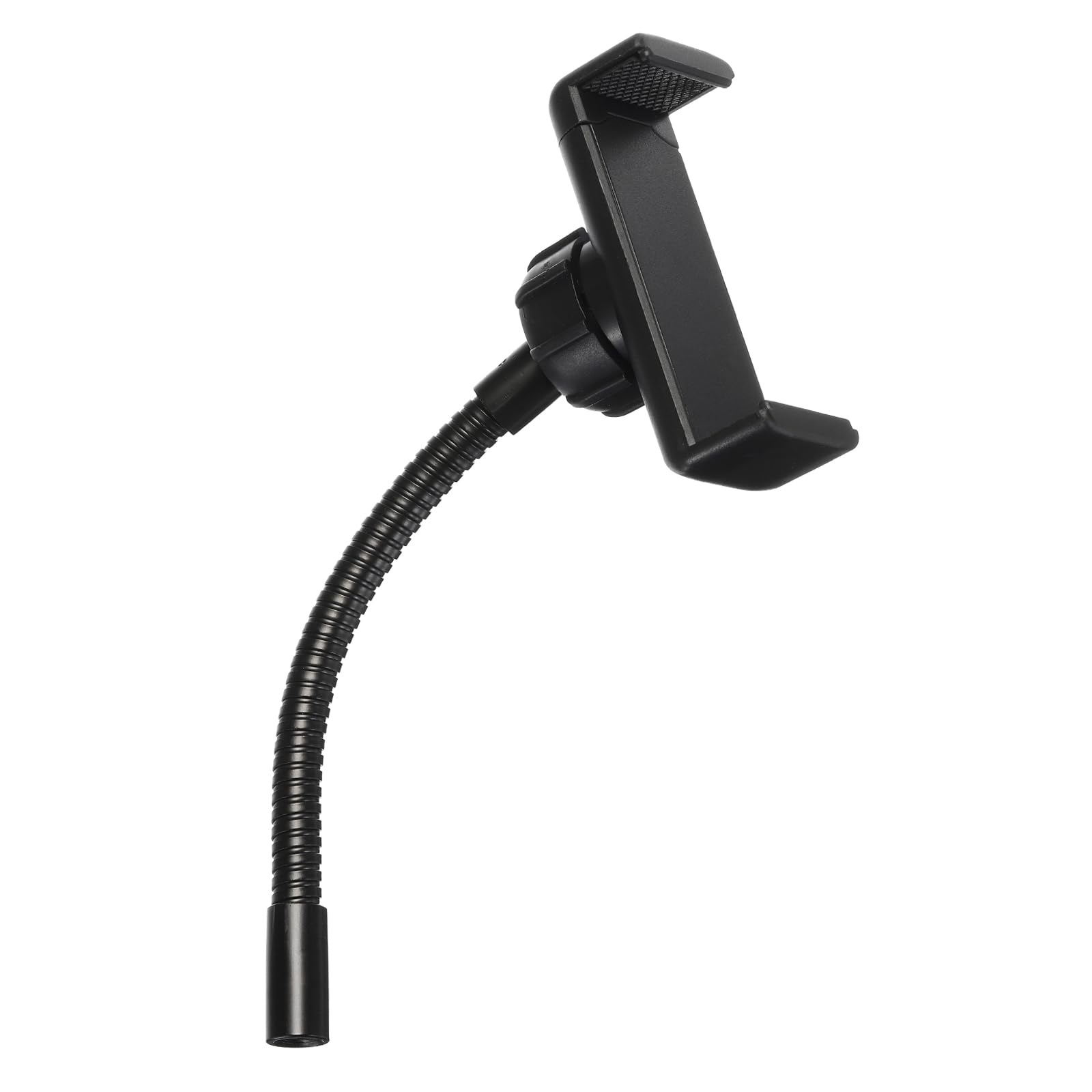 PATIKIL 6.7" Flexible Adjustable Gooseneck with Phone Clip and 1/4" Female Threaded for Most 1/4in Holder Threaded Adapter, Black
