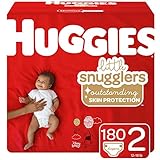 Huggies Little Snugglers Baby Diapers, Size 2, 180 Ct, One Month Supply