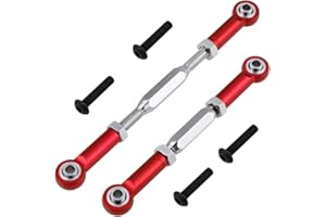 HOBBYPARK Adjustable 80-98mm Aluminum Turnbuckles and Camber Links with Rod Ends for RC Traxxas Slash 4x4 1/10 Short Course Racing Truck Option Upgrade Parts (Red)