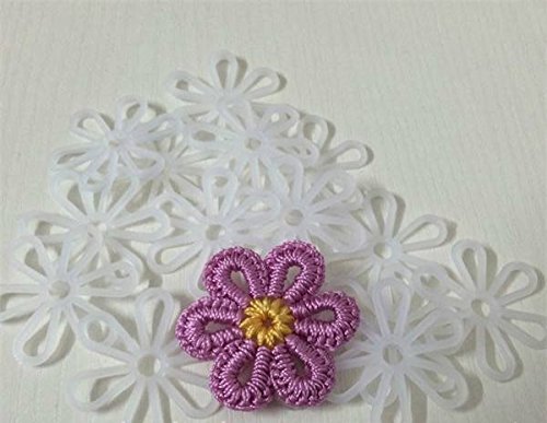 2" DIY Flower Plastic Canvas Shapes,great for needlepoint projects, ornaments, coasters ,mats ,auto cusions and crafts,10-Pack,Clear