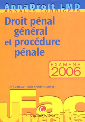 Droit pénal général et procédure pénale