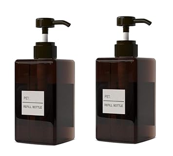 Amazon Com Xingzi 2pcs 450ml 15oz Empty Square Plastic Pump Bottles Cosmetic Lotion Dispenser Refillable Toiletries Liquid Containers Bathroom Accessories For Makeup Liquid Shampoo Hair Conditioner Beauty