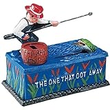 Bits and Pieces - Fishing Cast Iron Bank - Collectible Cast Iron Mechanical Bank