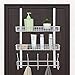 LIANTRAL Over The Door Hook with 2 Baskets Storage Rack for Coats & Towels, White