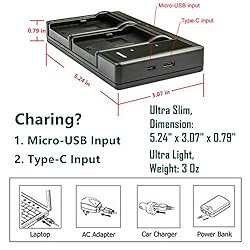 Kastar 3-Pack Battery and LTD2 USB Charger